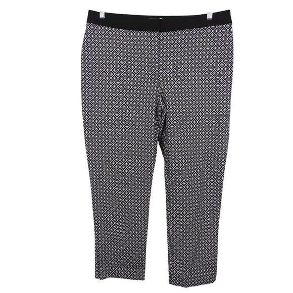 Chico's Pants - So‎ Slimming By Chico's black, blue and white Women's ankle pants sz 2.5 sz 14